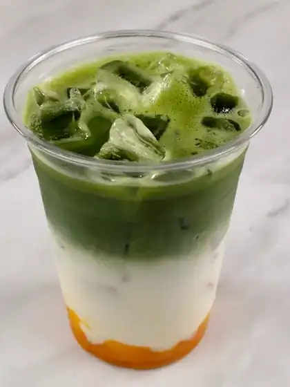 Fusion matcha, layered at Knight & Rose Café, Streetsville.