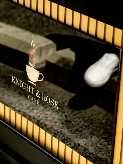 Gold, on the cart at Knight & Rose Café, Streetsville.